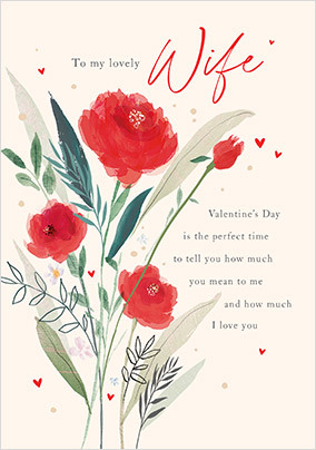 Wife Verse Floral Valentine's Day Card