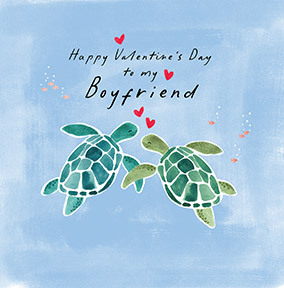 Cute Turtles Valentine's Day Card for Boyfriend