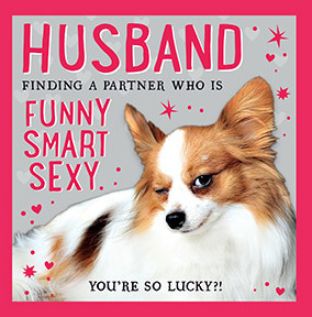 Lucky Husband Valentine's Day Square Card