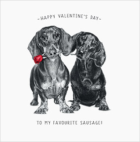 My Favourite Sausage Valentine's Day Square Card