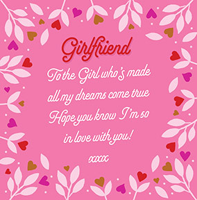 Dream Come True Valentine's Day Card for Girlfriend