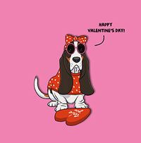 Tap to view Basset Hound Square Valentine's Day Card