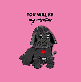 Pug Vader Square Valentine's Day  Card