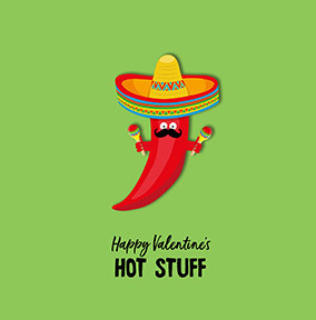 Hot Stuff Jalapeno Square Valentine's Day Card