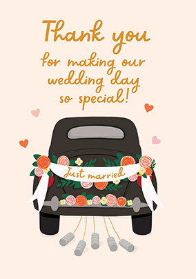 Wedding Car Thank You Card