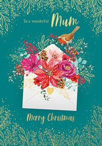 Tap to view Wonderful Mum Floral Christmas Card