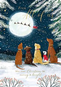 Tap to view Illustrated Dogs From all of Us Christmas Card