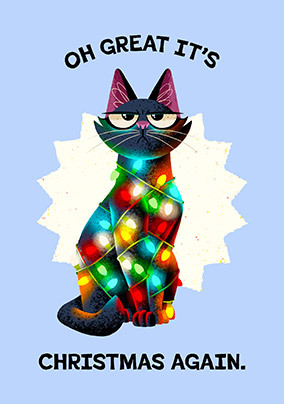 Oh Great it's Christmas Again Cat Card