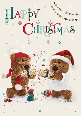 Barley bear Happy Christmas Card