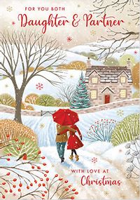 Tap to view Daughter and Partner Winter Scene Christmas Card