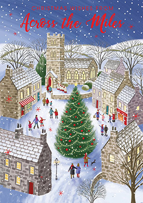 Across the Miles Christmas Village Card