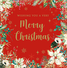 Wishing You A Very Merry Christmas Square Card