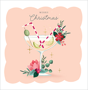 Christmas Cocktail Square Card