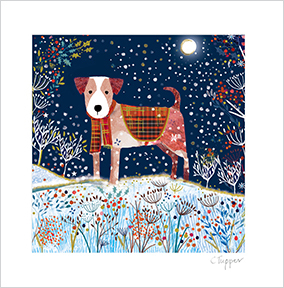 Little Dog Square Christmas Card