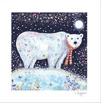 Tap to view Painted Polar Bear Square Christmas Card