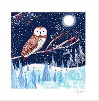 Tap to view Moonlight Owl Square Christmas Card