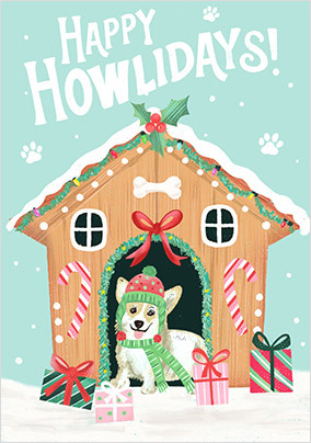 Happy Howlidays Corgi Christmas Card