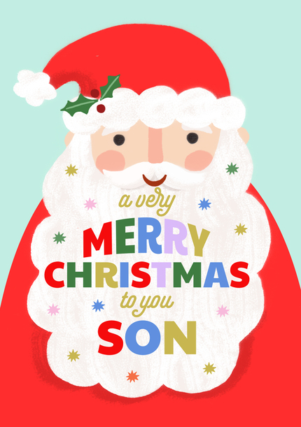 Merry Christmas Son Santa Card