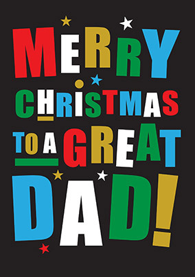 Dad Simple Bold Merry Christmas Card