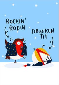Tap to view Rockin' Robin Drunken Tit Christmas Card