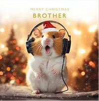 Tap to view Brother Hamster Square Christmas Card