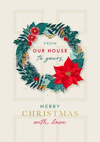 Tap to view Our House To Yours Wreath Christmas Card