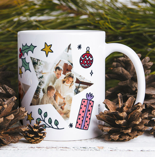 Happy Christmas Stars 3 Photo Mug