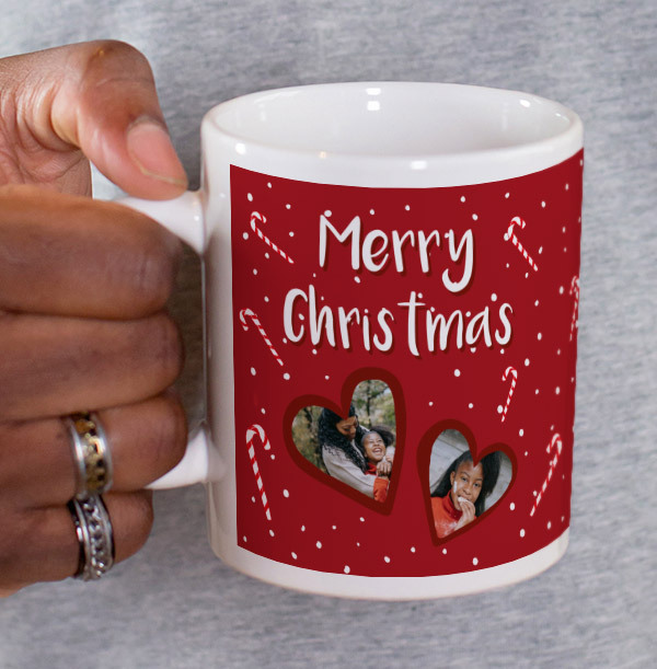 Candy Canes 2 Photo Christmas Mug