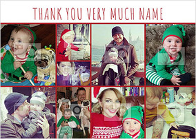 Thank You Multi Photo Upload Christmas Postcard