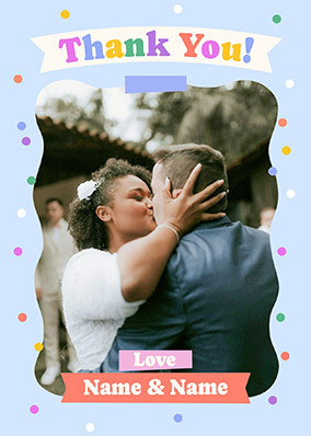 Colourful Thank You Wedding Portrait Postcard