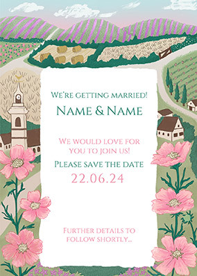 Countryside Wedding Save the Date Postcard