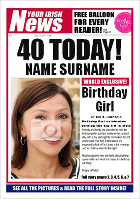 Irish News - Her 40th Birthday