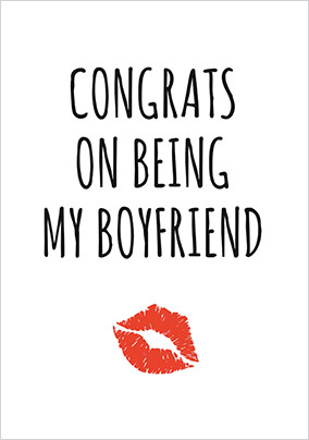 Congrats on Being my Boyfriend Valentine's Card