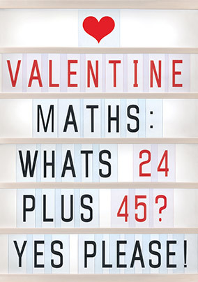 Valentine Maths Card