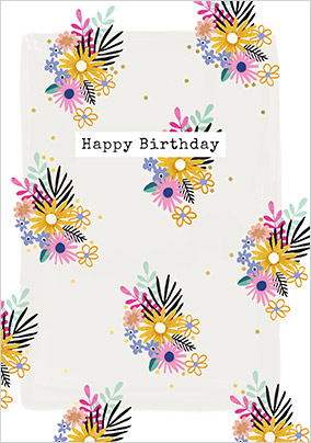 Floral bunches Birthday Card