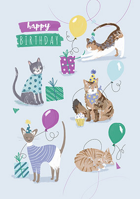Party Cats Birthday Card | Funky Pigeon
