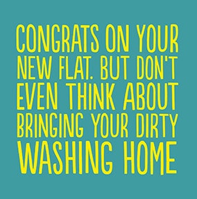 Dirty Washing New Home Card