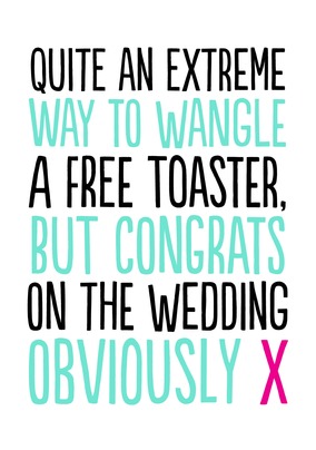 Free Toaster Wedding Card