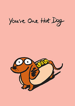 One Hot Dog Valentine's Day Card