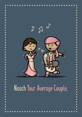 Naach Your Average Couple Wedding Card