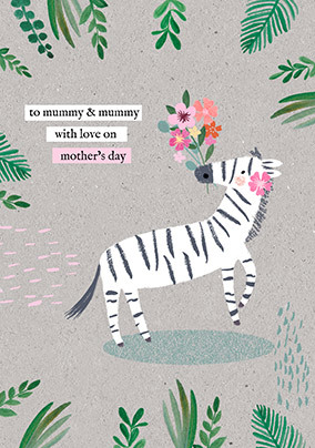 Mummy & Mummy Zebra Mother's Day Card