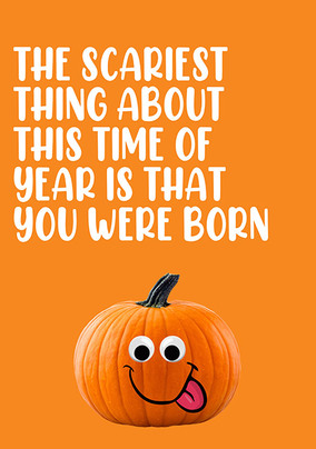 Scary October Funny Birthday Card