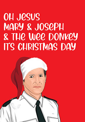 Jesus, Mary & Joseph & the Wee Donkey it's Christmas Card