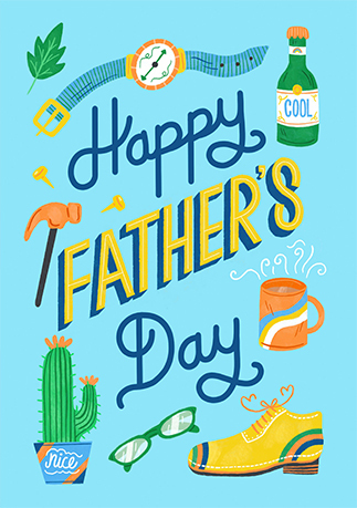 Happy Father's Day Illustrated Card