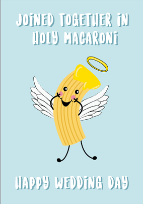 Holy Macaroni Wedding Card