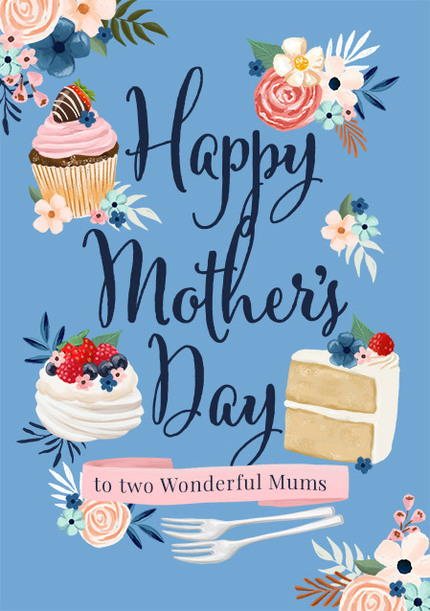 Two Mums Cake Mother's Day Card