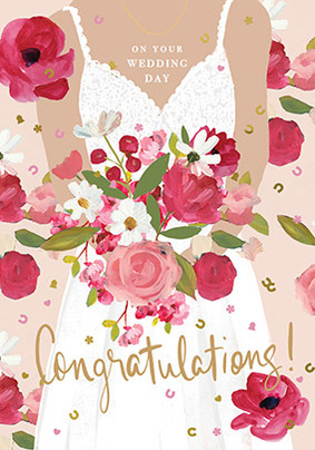 Bridal Dress Wedding Card