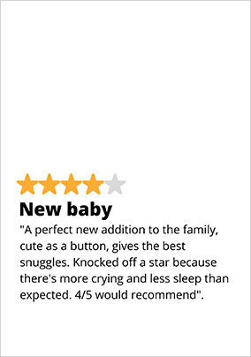 New Baby Review Card
