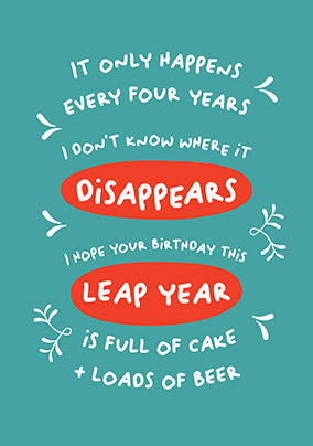 Funny Leap Year Birthday Card