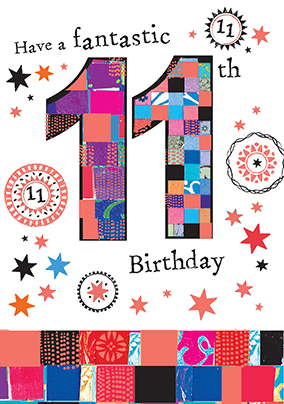 Fantastic 11th Birthday Card | Funky Pigeon
